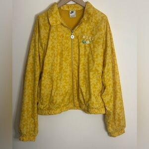 Nike Yellow Floral Zip Jacket Daisy Swoosh